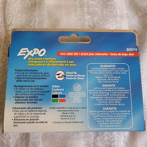 Expo Dry Erase Markers (4) and White Board Eraser - Picture 5 of 6